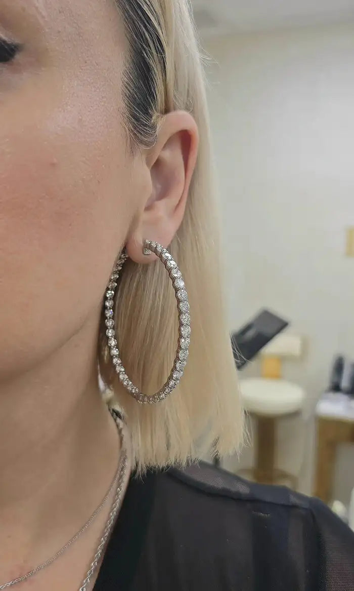 19cts Inside-Out Diamond Hoops