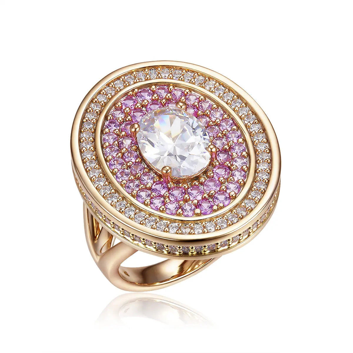 Palazzo Double Halo Cocktail Ring