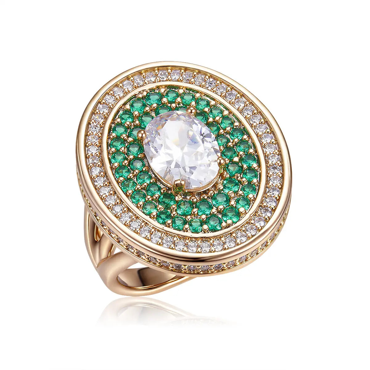 Palazzo Double Halo Cocktail Ring