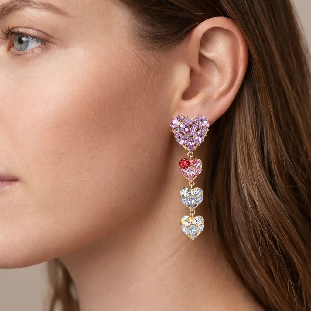 Palermo Hearts Drop Earrings