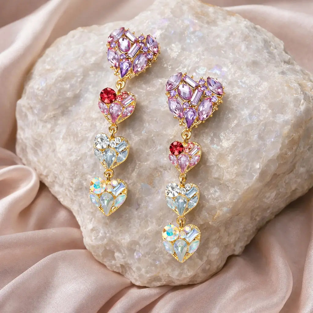 Palermo Hearts Drop Earrings