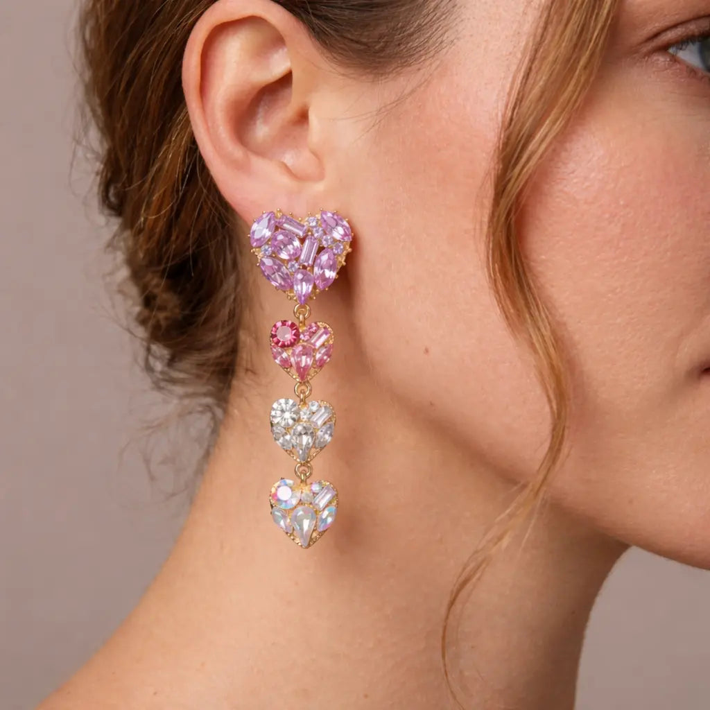 Palermo Hearts Drop Earrings