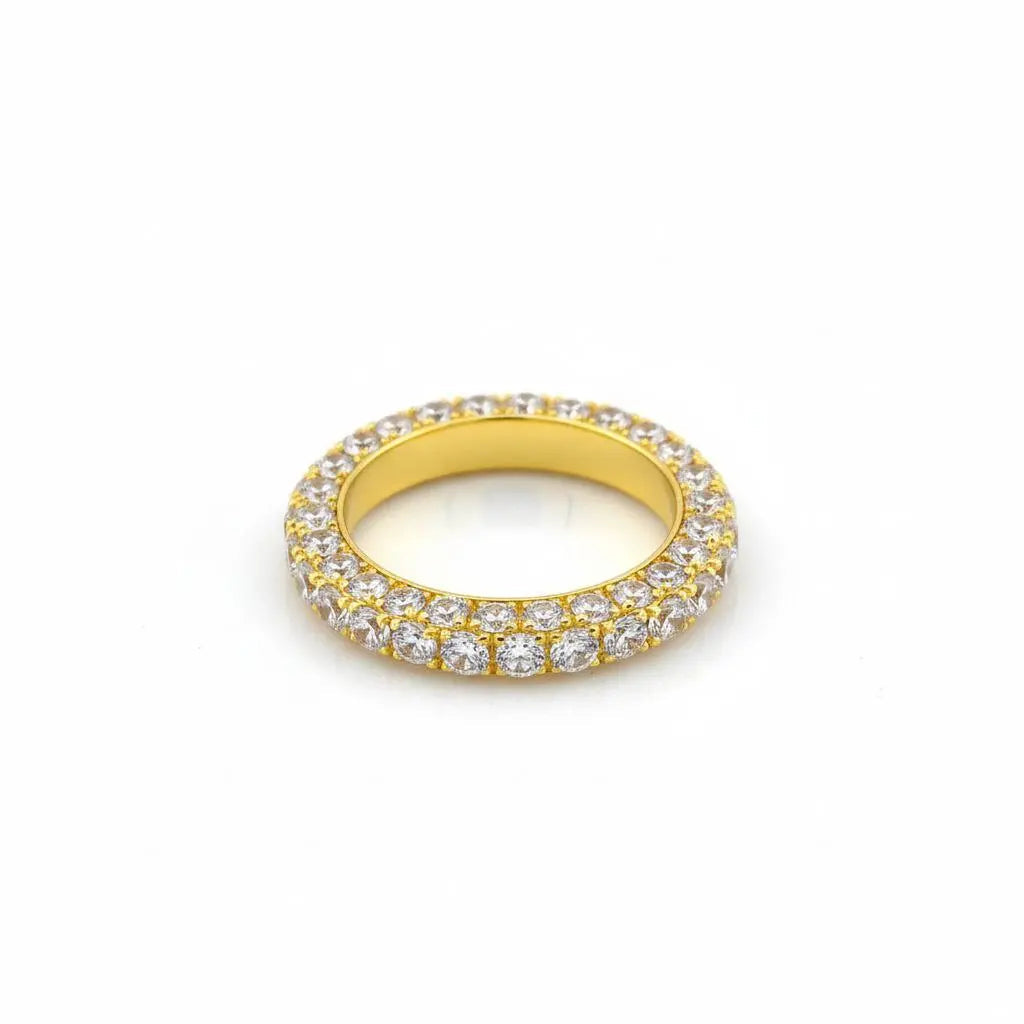 Pave Eternity Ring In Yellow Gold