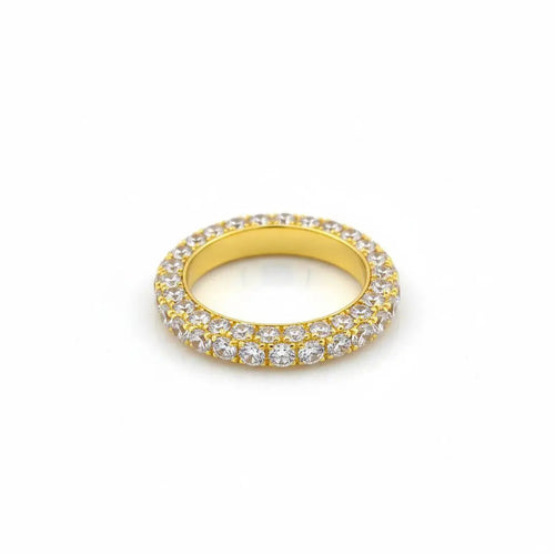Pave Eternity Ring In Yellow Gold