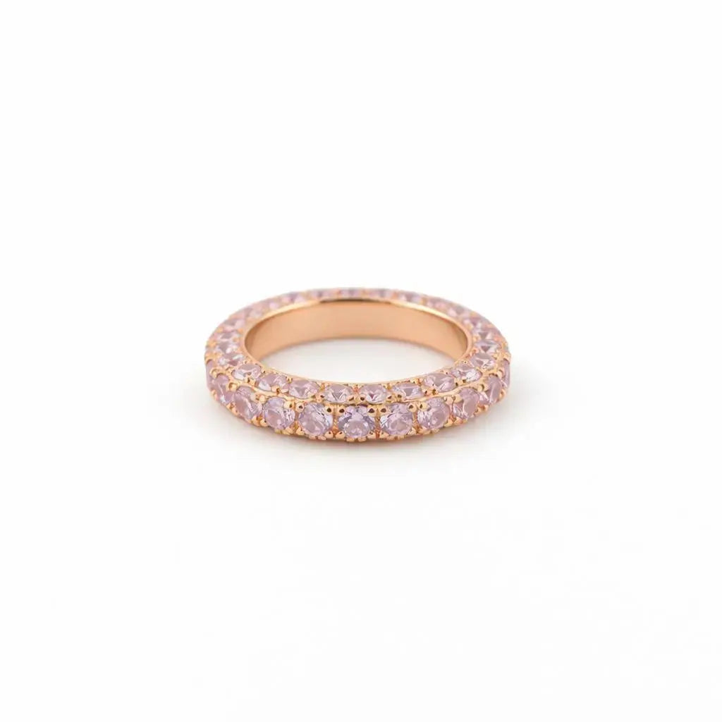Pave Eternity Ring in Pink