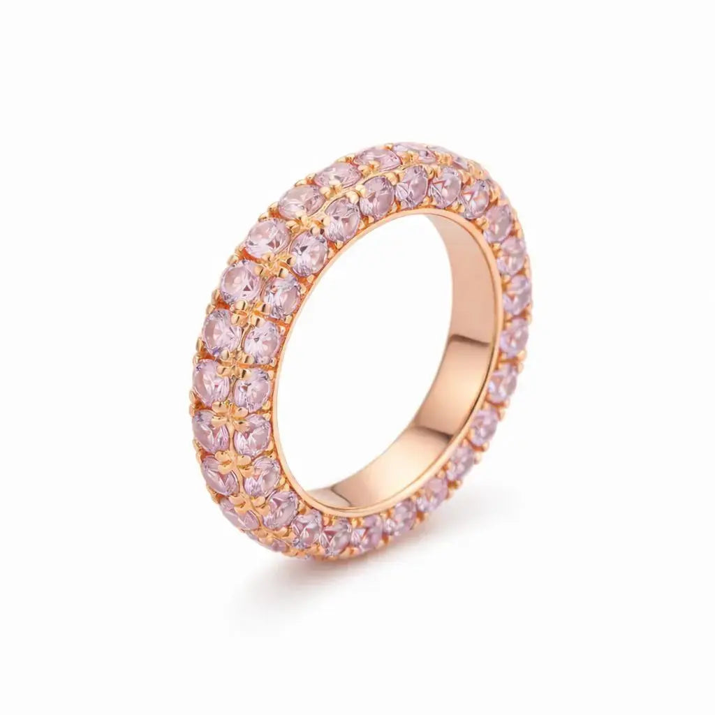 Pave Eternity Ring in Pink