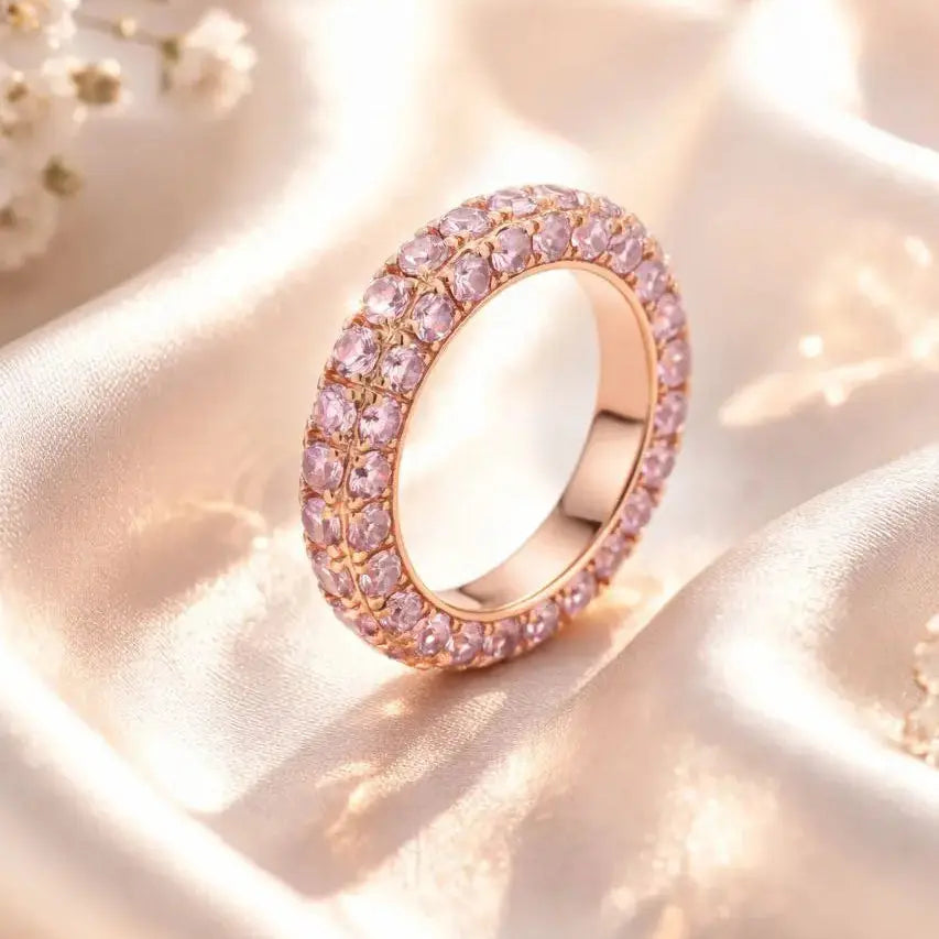 Pave Eternity Ring in Pink