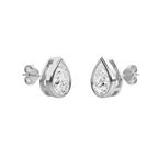 Lab Grown Pear Diamond Bezel Studs