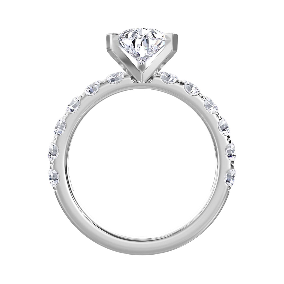 Lab Grown Pear Shaped Diamond Engagement Ring