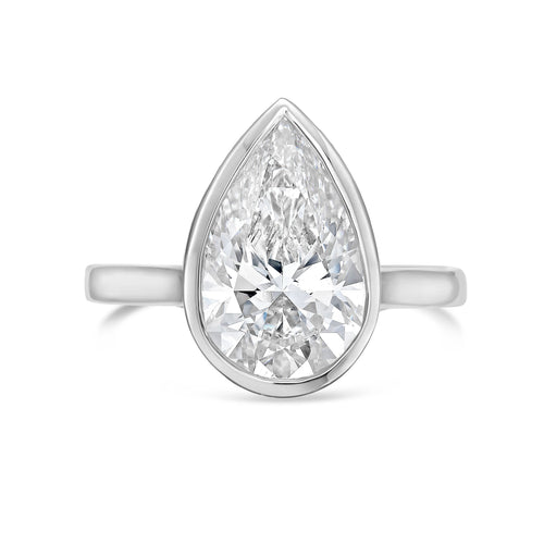 Lab-Grown Pear Bezel Engagement Ring