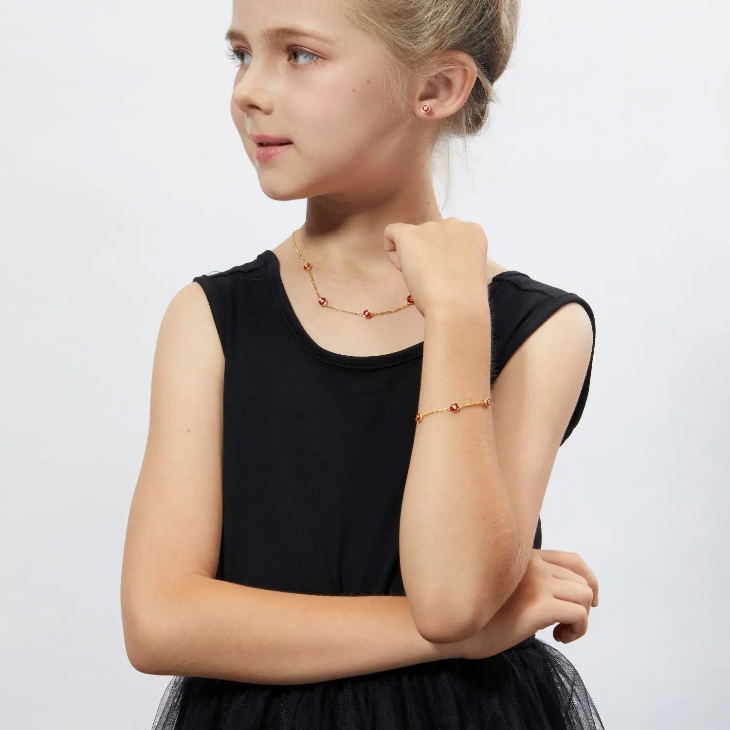 Petit Bubble Necklace in Red