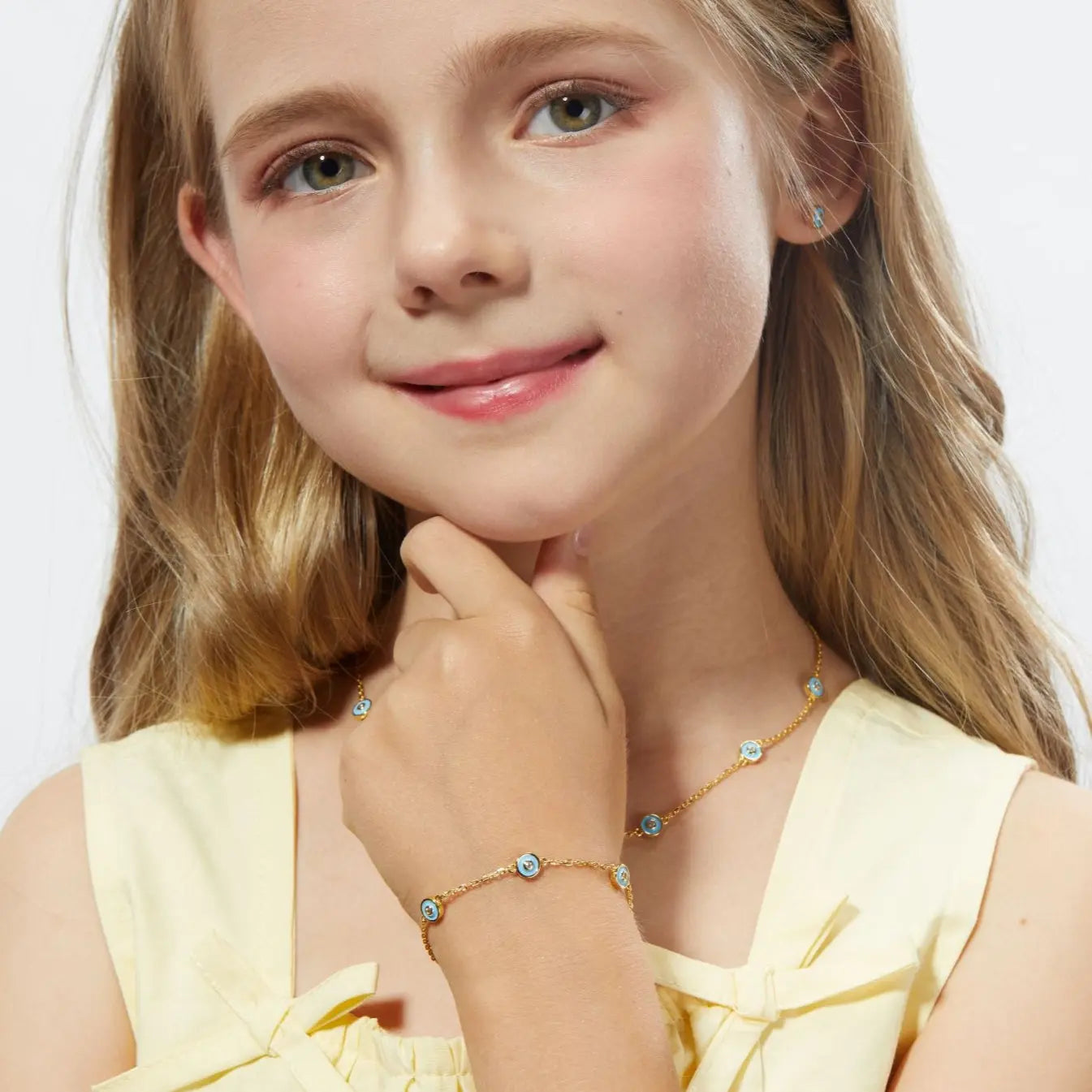 Petit Bubble Necklace in Sky Blue