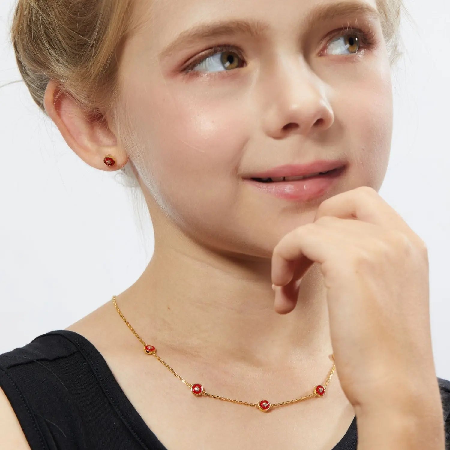 Petit Bubble Necklace in Red