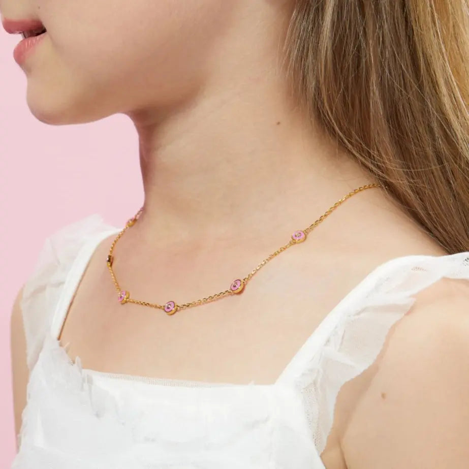 Petit Bubble Necklace in Pink