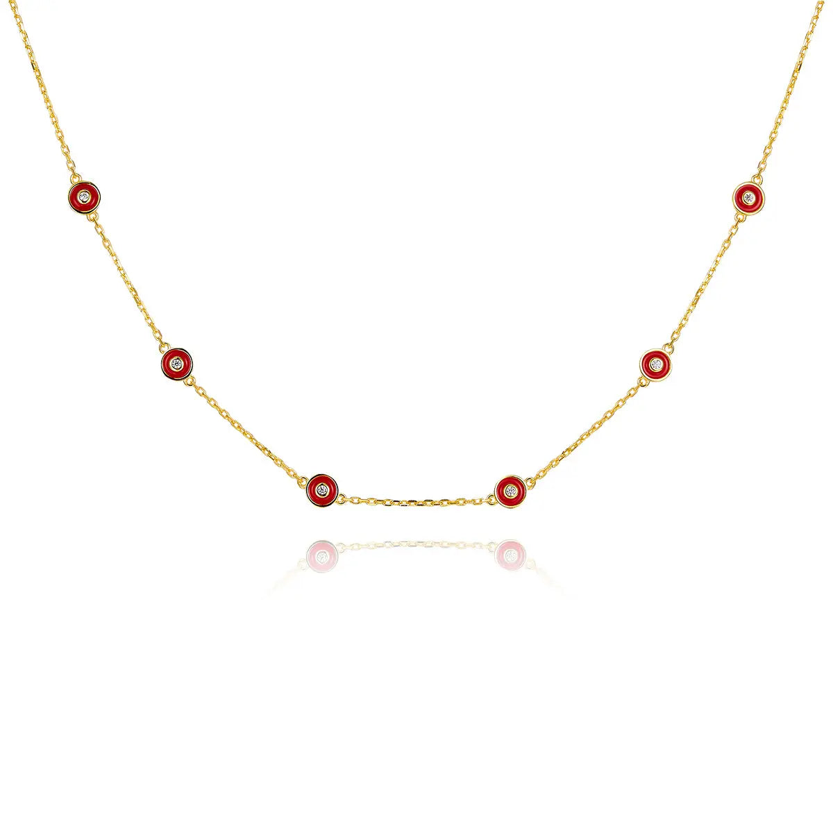Petit Bubble Necklace in Red