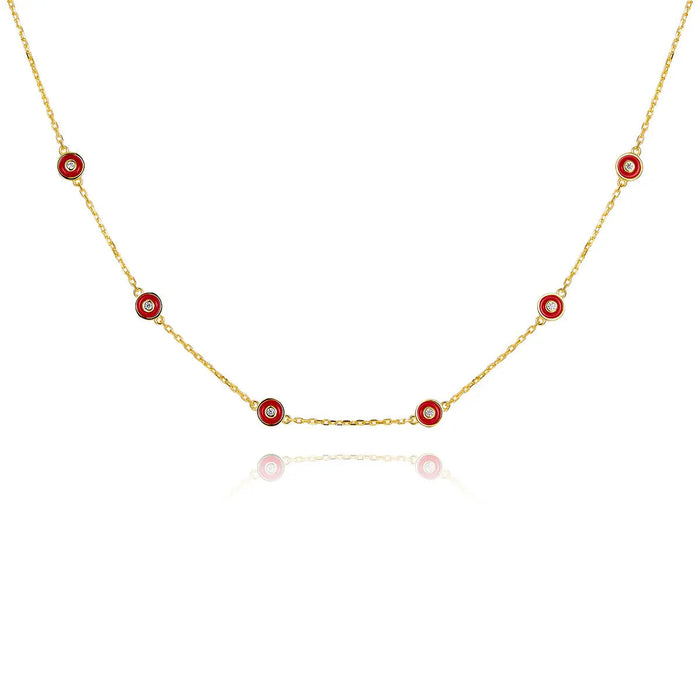 Petit Bubble Necklace in Red