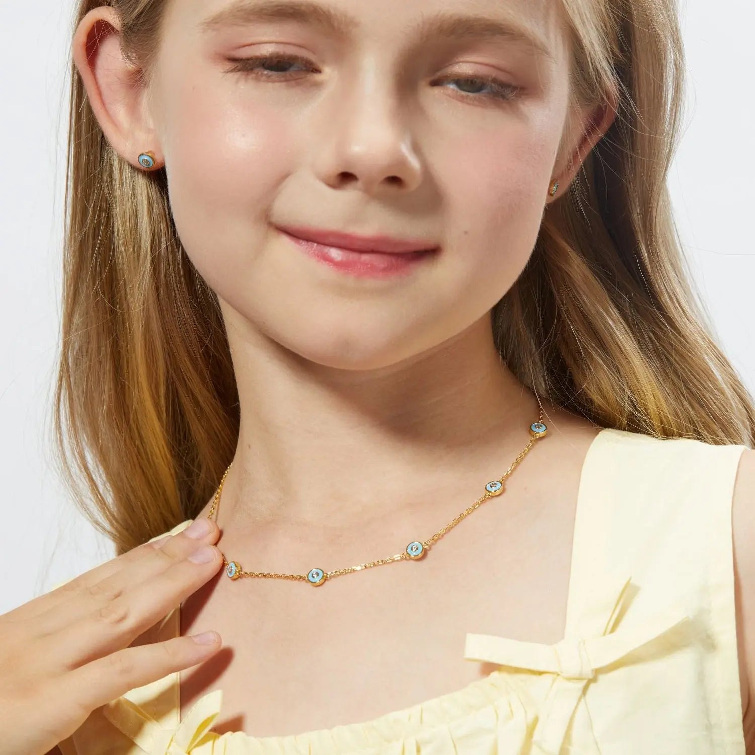 Petit Bubble Necklace in Sky Blue