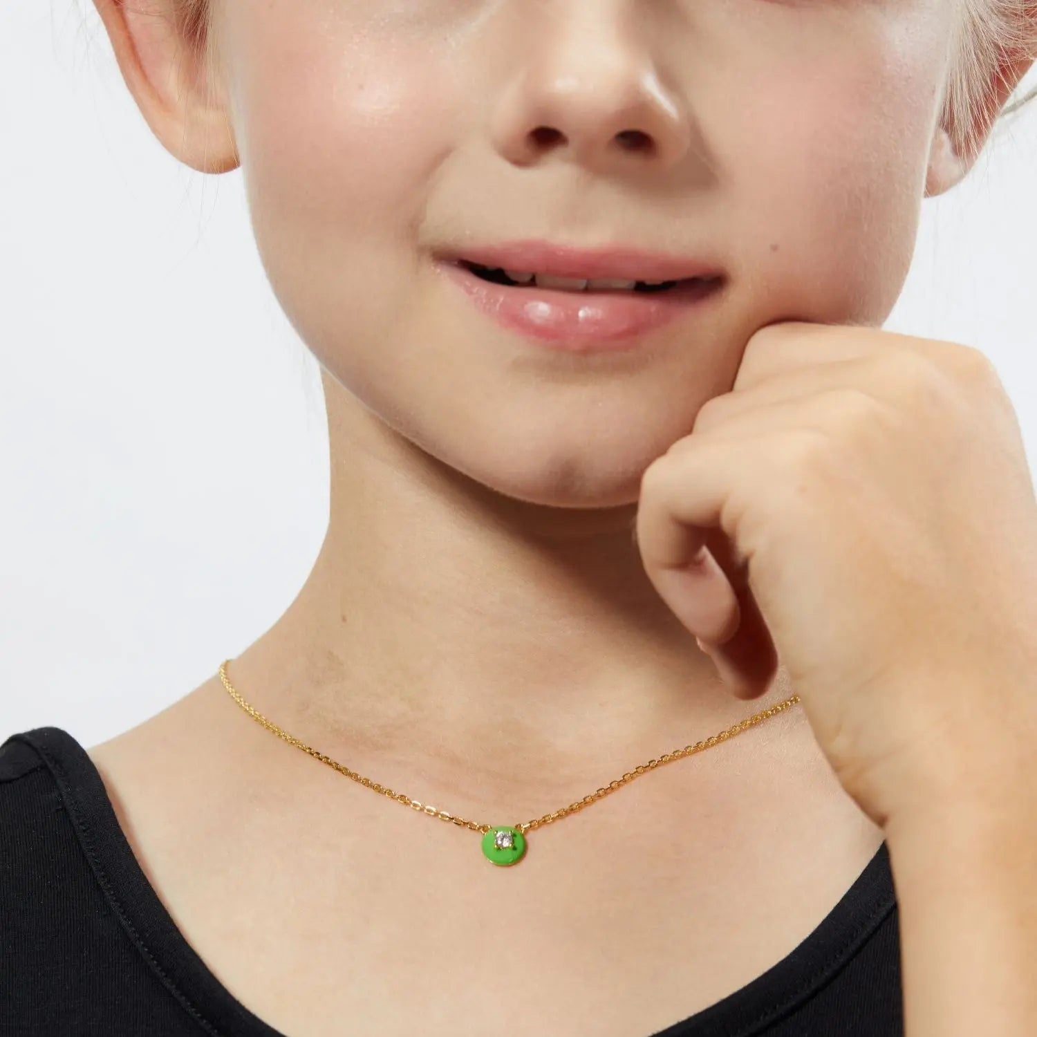 Petit Cupcake Necklace in Green