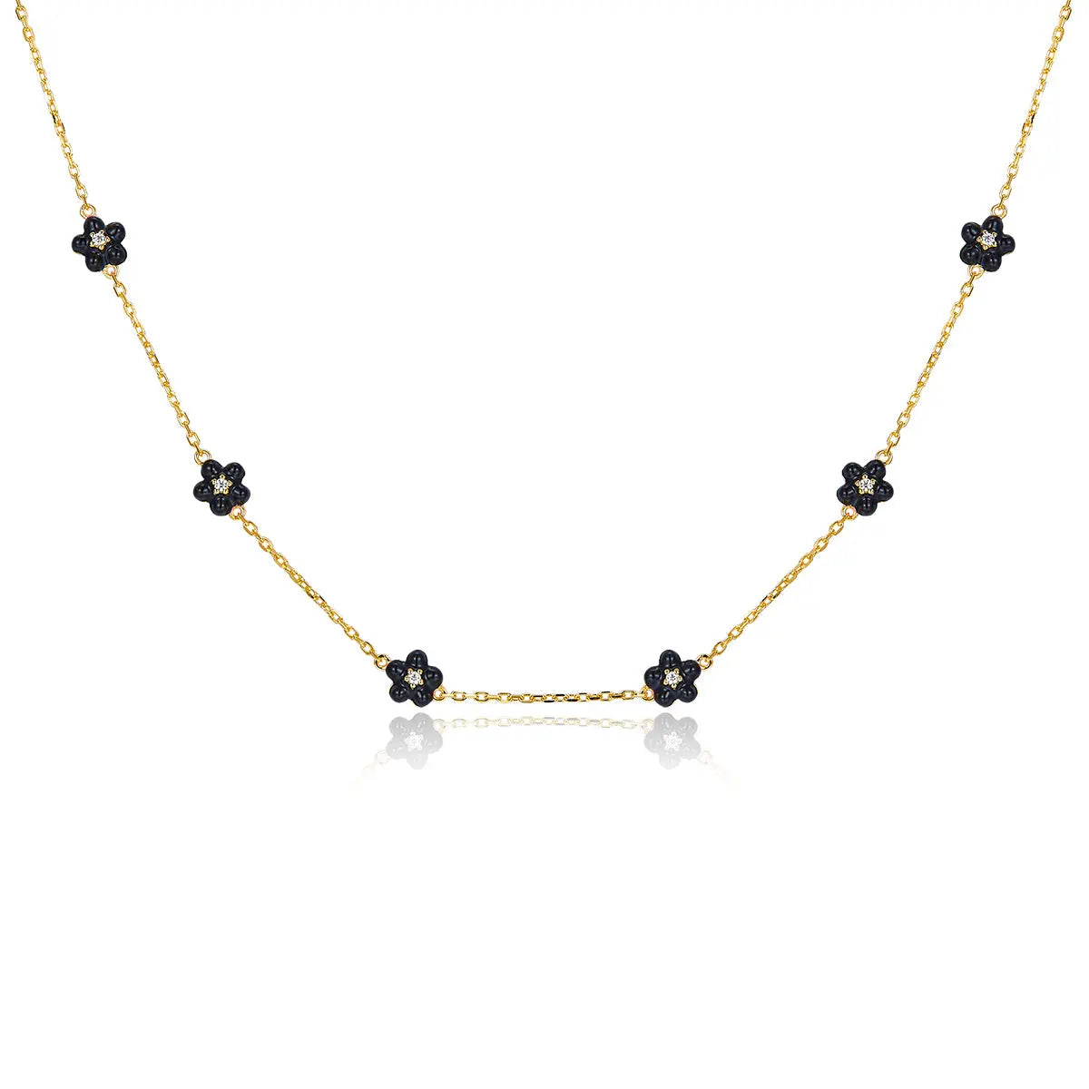 Petit Daisy Black Necklace