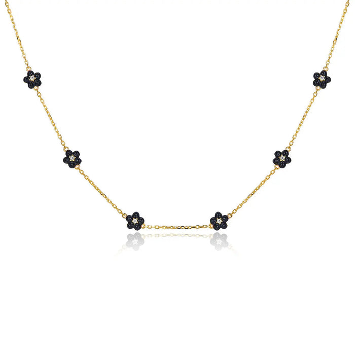 Petit Daisy Black Necklace