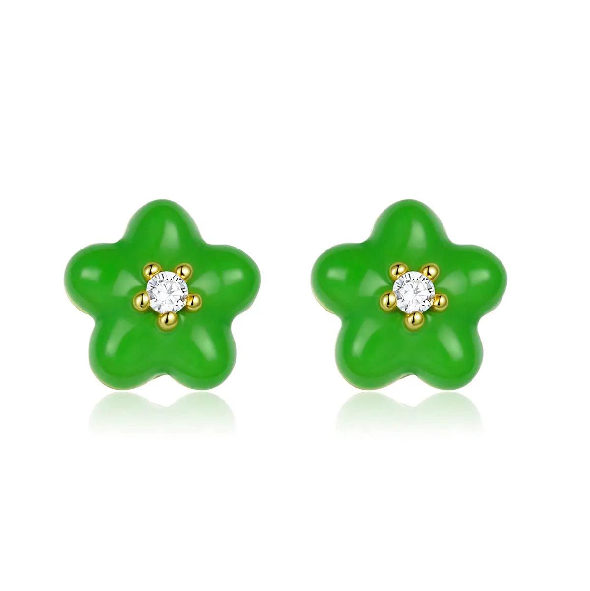Petit Daisy Green Earrings