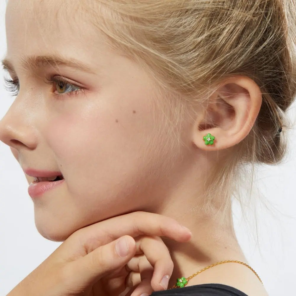 Petit Daisy Green Earrings
