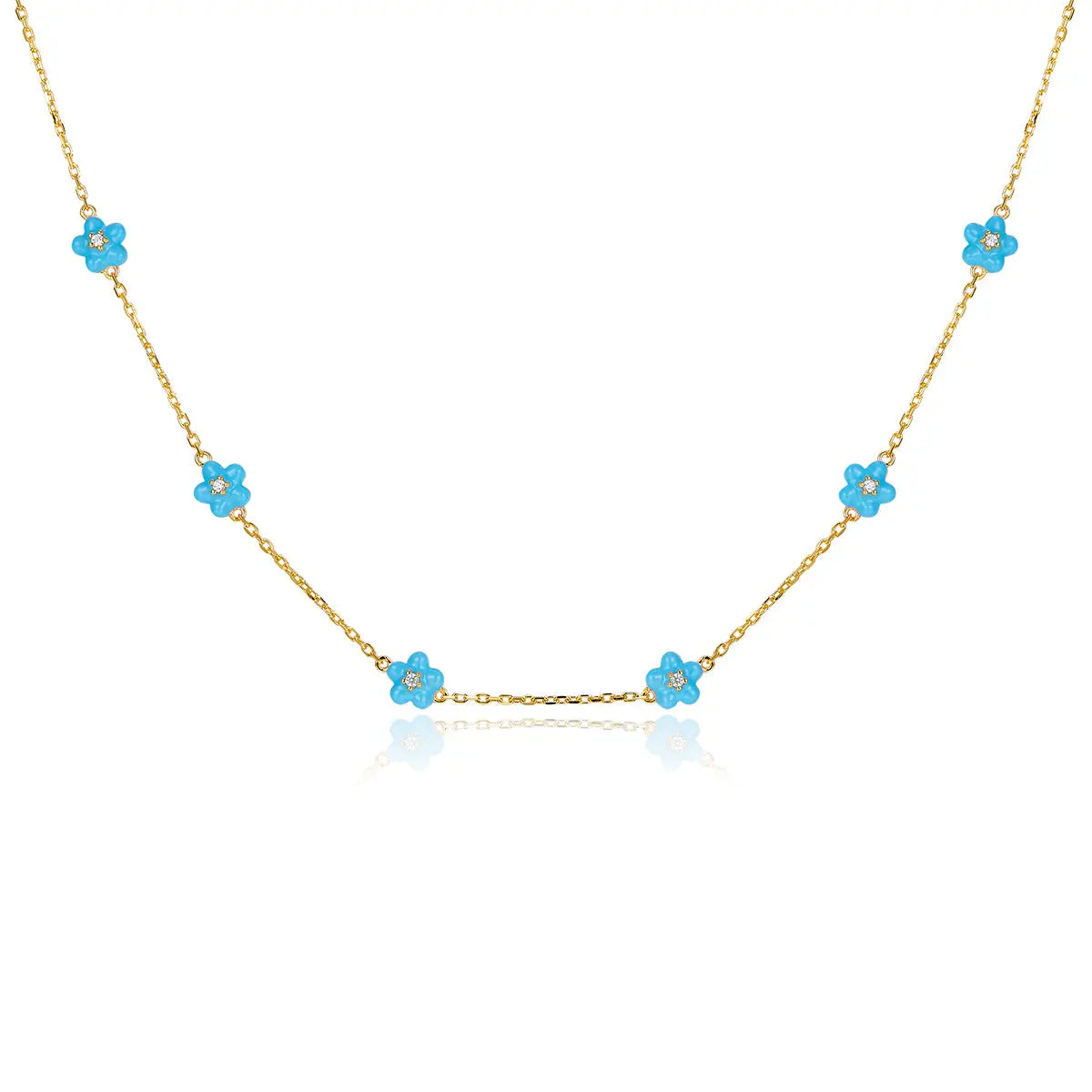 Petit Daisy Sky Blue Necklace