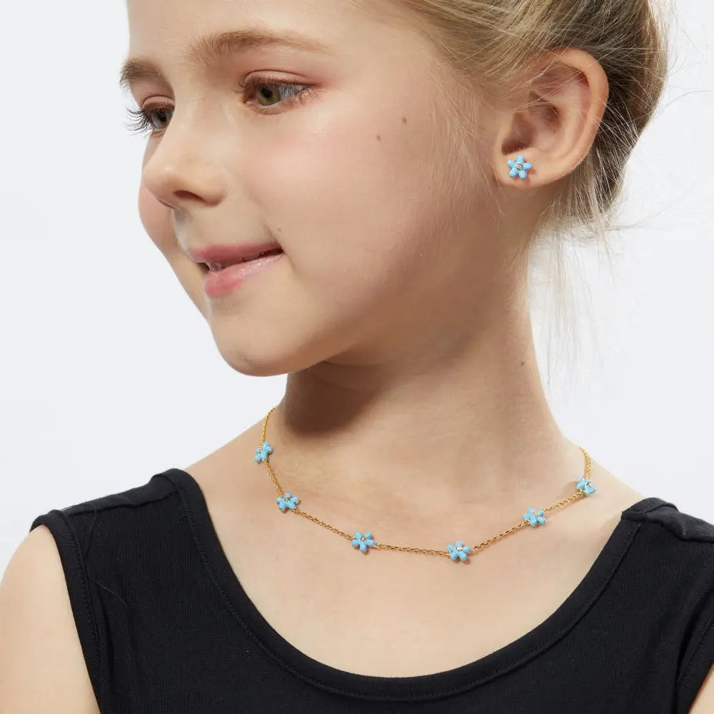 Petit Rosie Earrings in Sky Blue