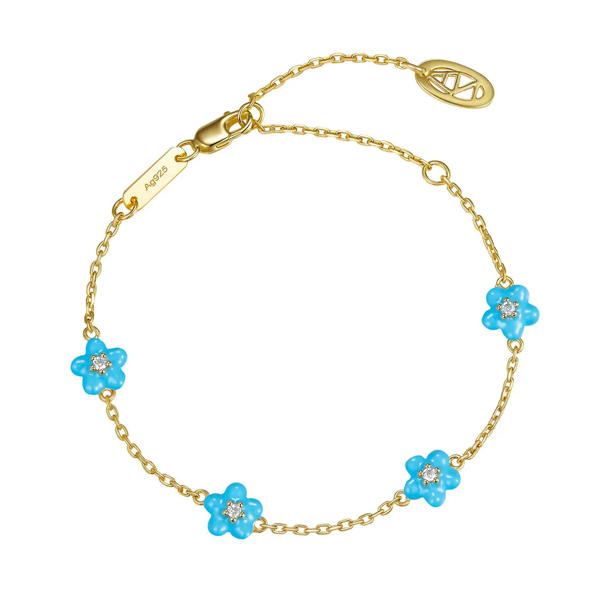 Petit Sky Blue Daisy Bracelet