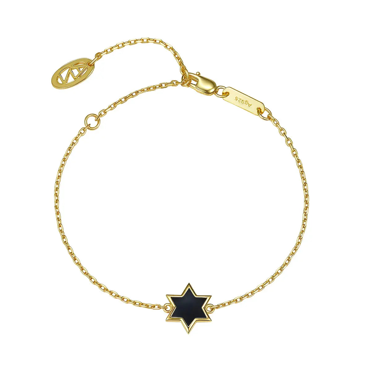 Petit Star of David Bracelet in Black