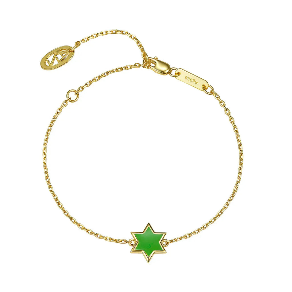 Petit Star of David Bracelet in Green
