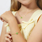 Petit Star of David Bracelet in Green