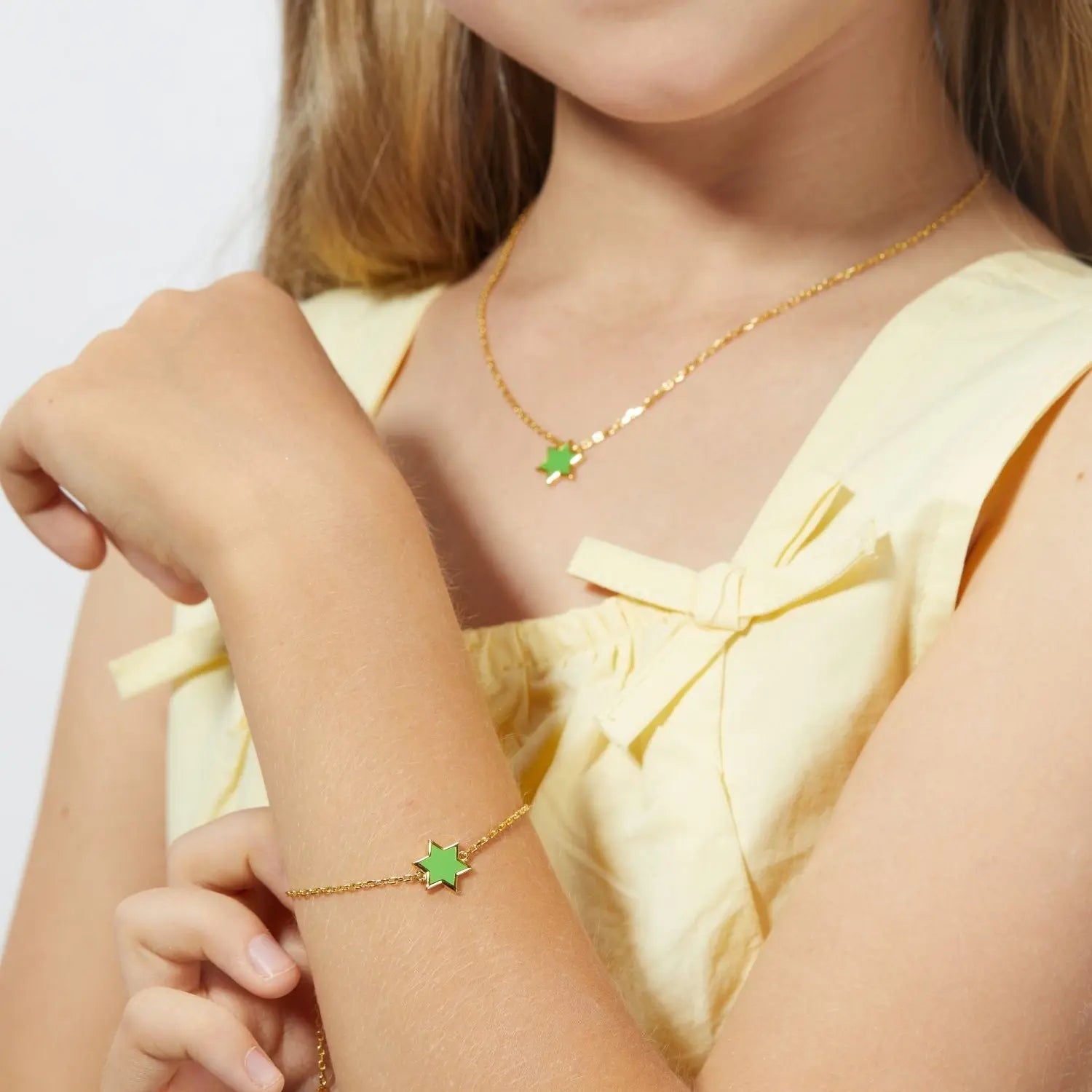 Petit Star of David Bracelet in Green