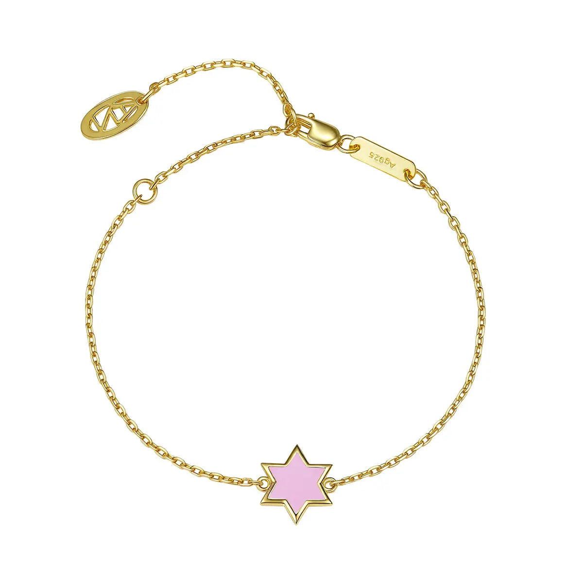 Petit Star of David Bracelet in Pink