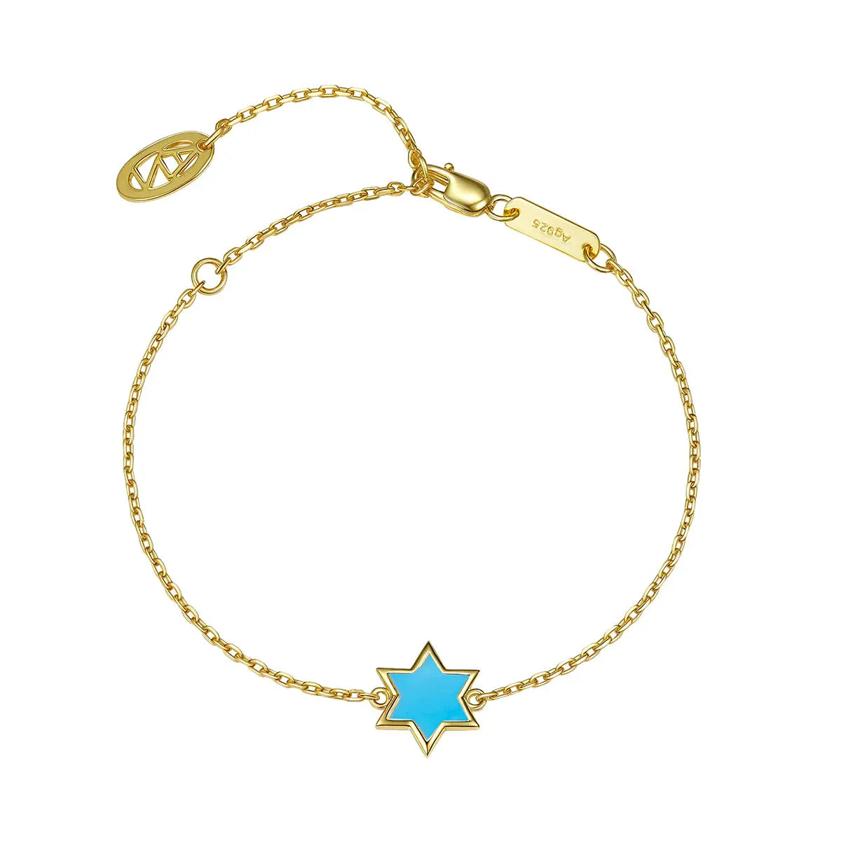 Petit Star of David Bracelet in Sky Blue
