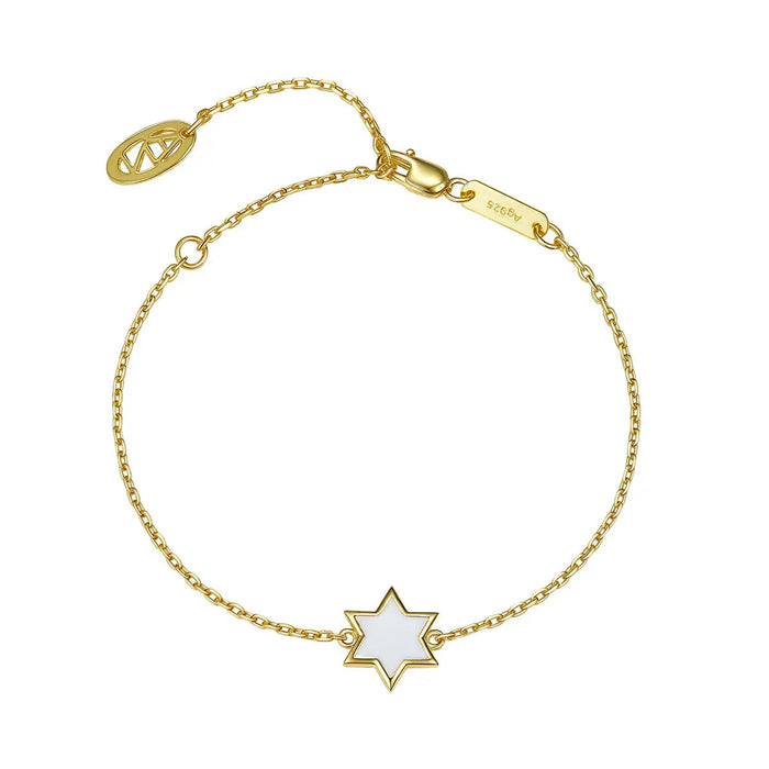 Petit Star of David Bracelet in White