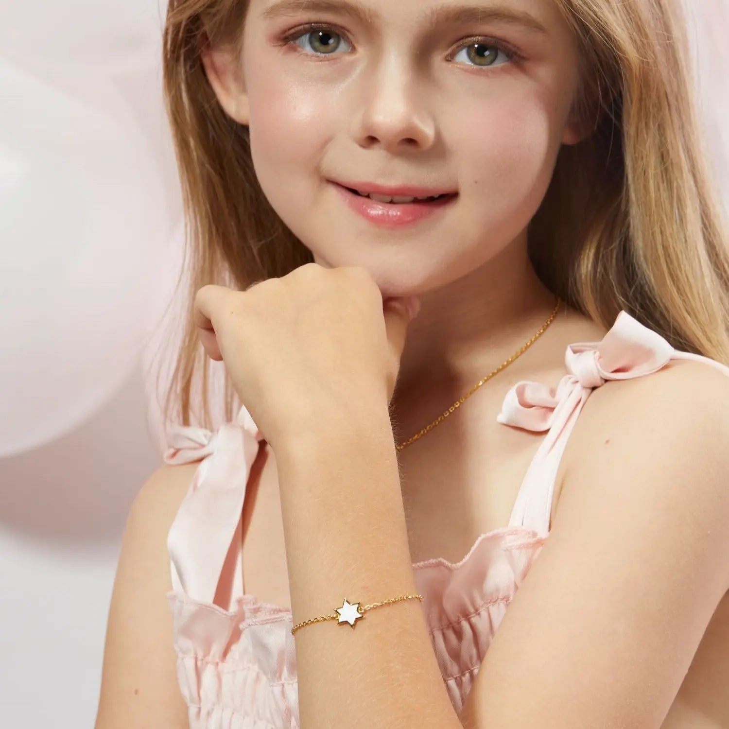 Petit Star of David Bracelet in White