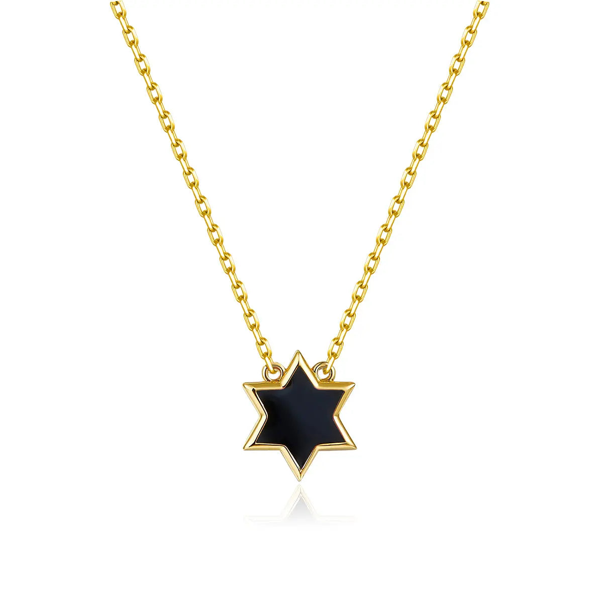 Petit Star of David Necklace in Black