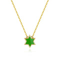 Petit Star of David Necklace in Green