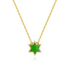 Petit Star of David Necklace in Green