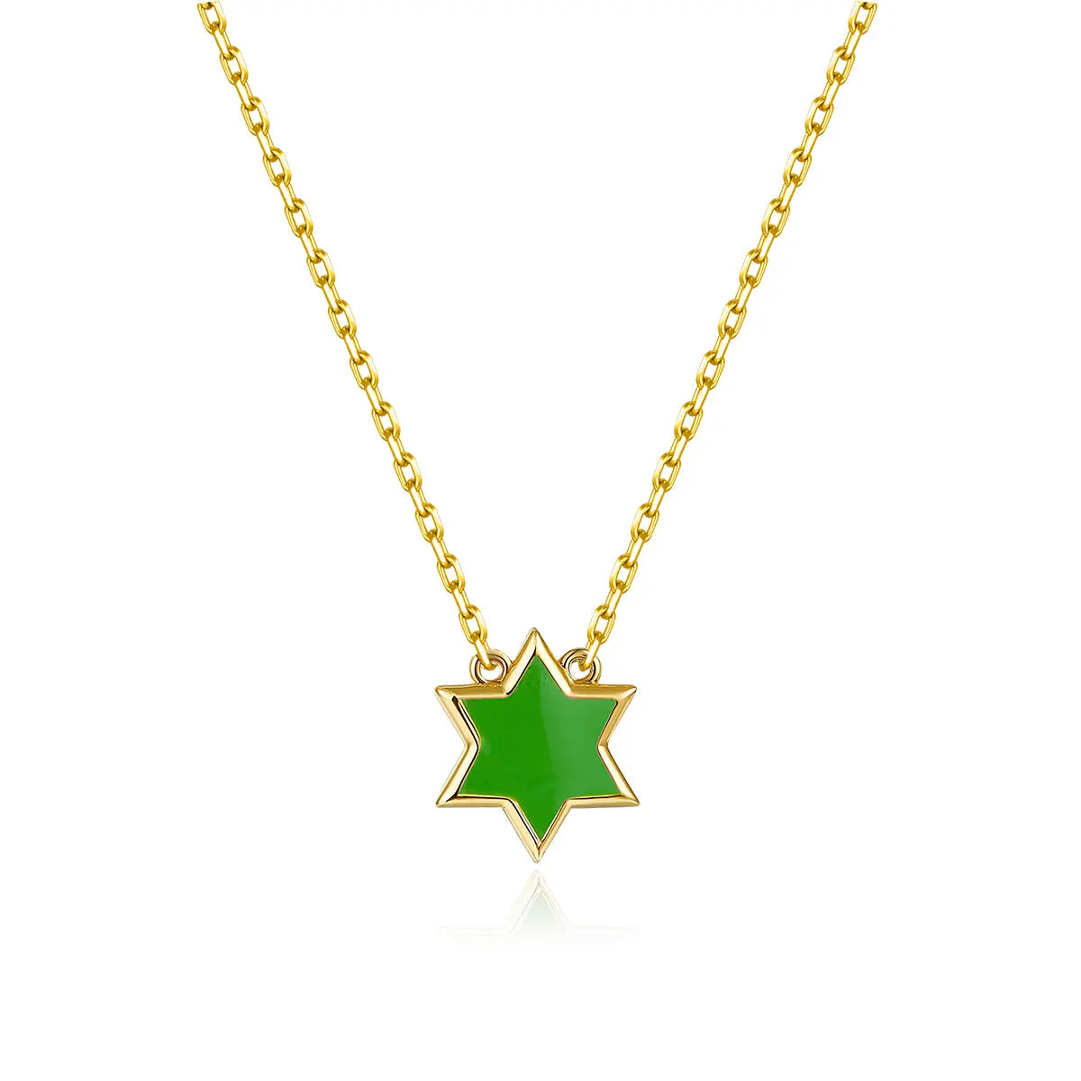 Petit Star of David Necklace in Green