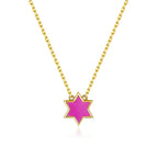 Petit Star of David Necklace in Rose