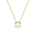 Petit Star of David Necklace in White