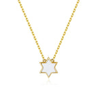 Petit Star of David Necklace in White