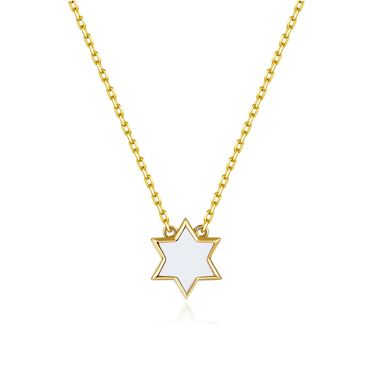Petit Star of David Necklace in White