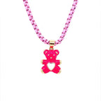 Petite Enamel Bear Necklace