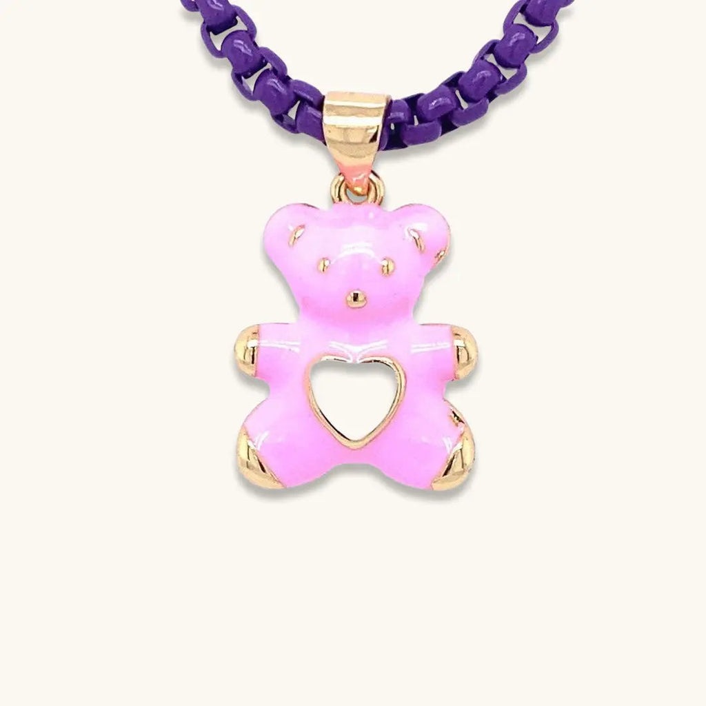 Petite Enamel Bear Necklace