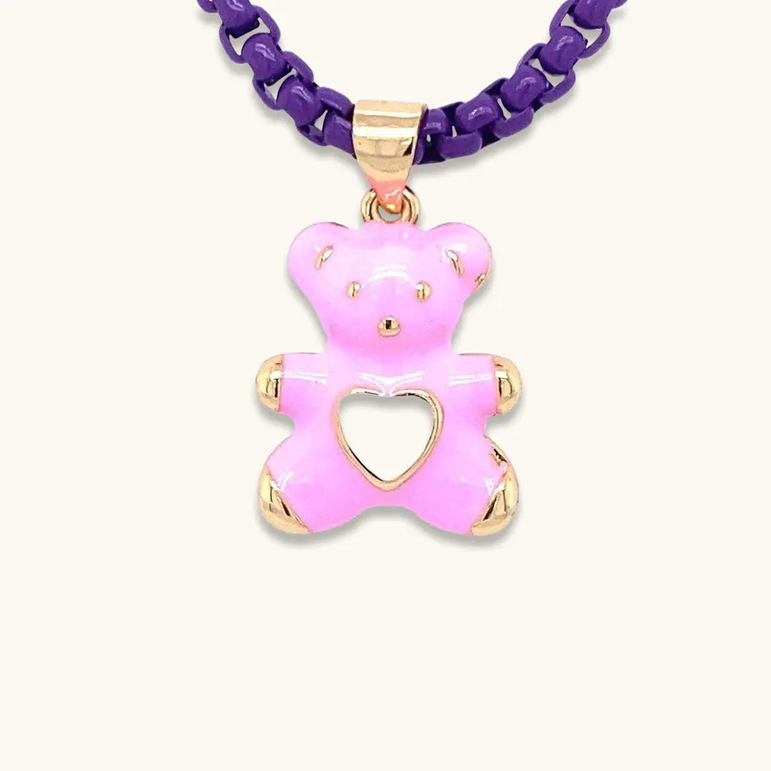 Petite Enamel Bear Necklace