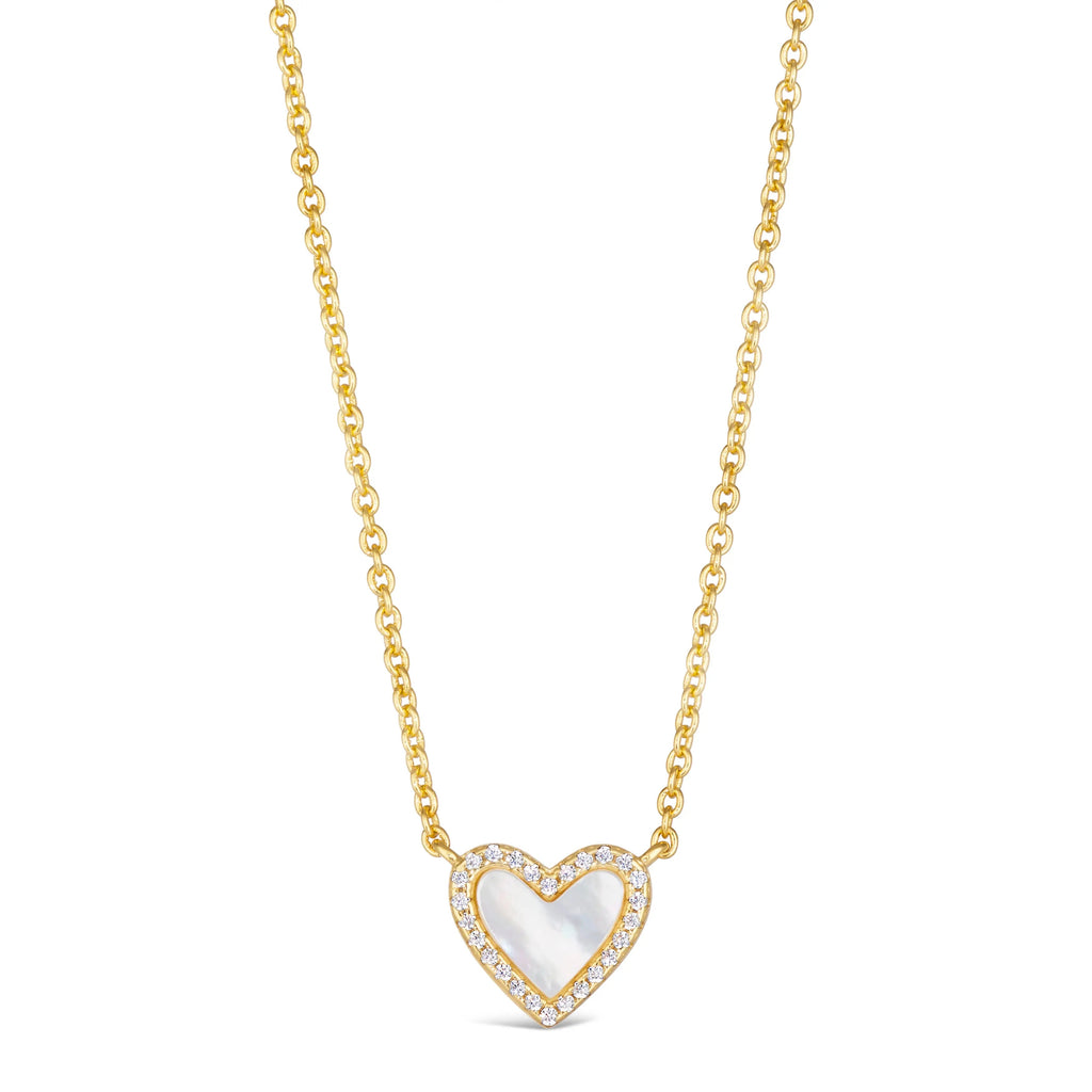 Petite Gem Inlay Necklace in Mother of Pearl