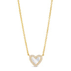 Petite Gem Inlay Necklace in Mother of Pearl